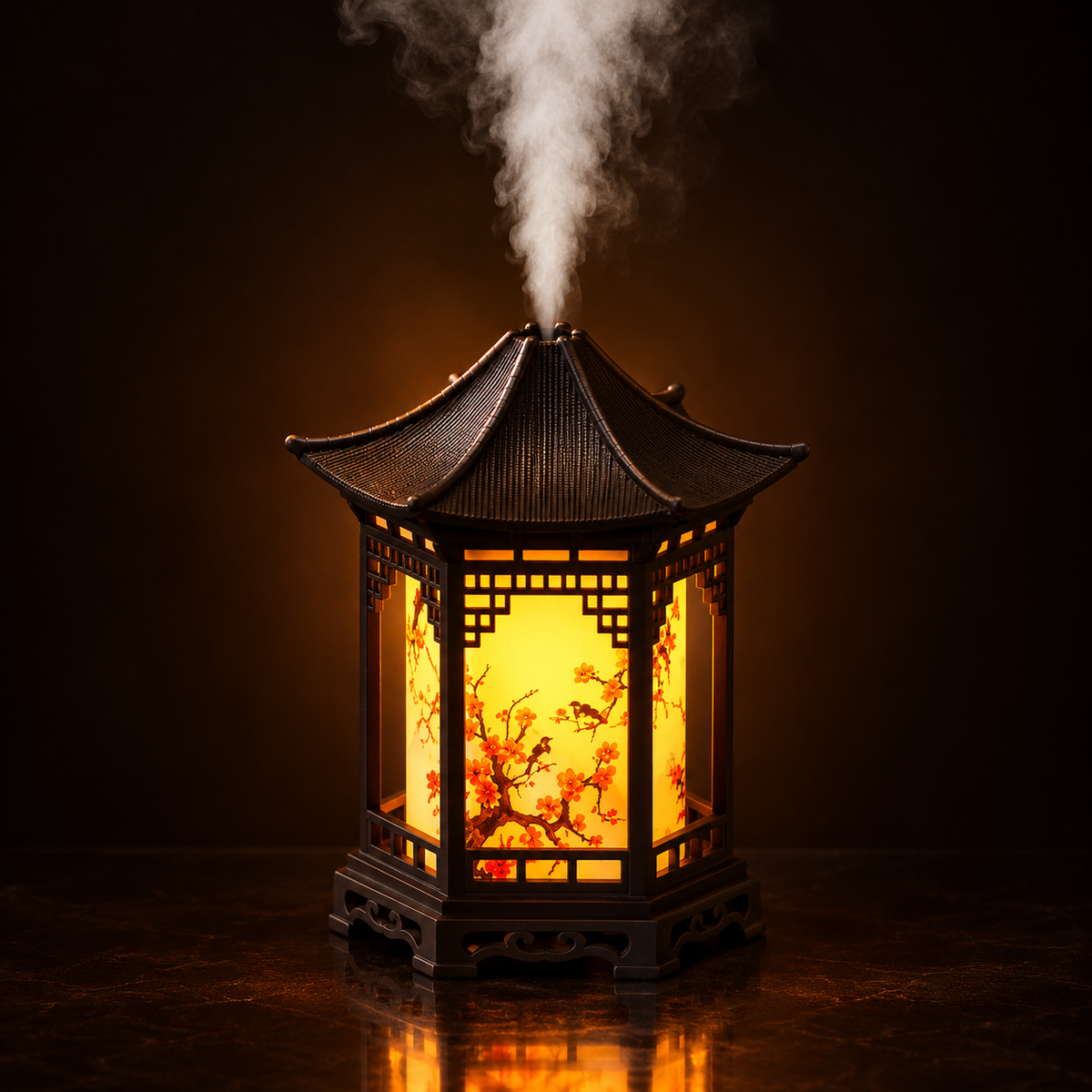 Humidificador Farol Pagoda con Luz Cálida